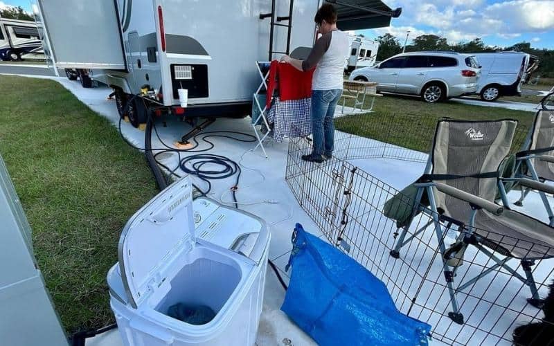 portabel tvättmaskin camping husbil